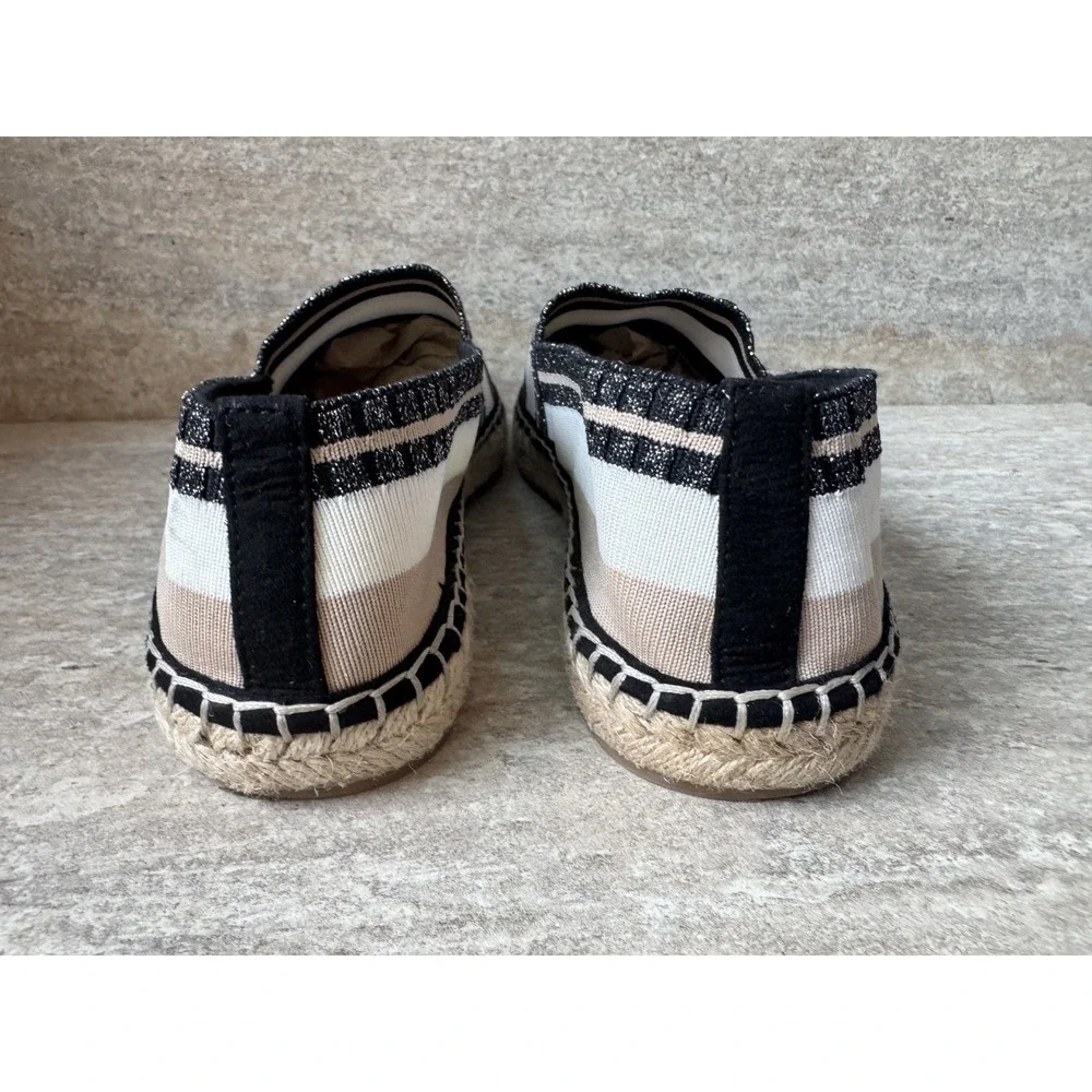 INC Women's Espadrilles Black Tan & White Resort Vacation Chic Size 8.5